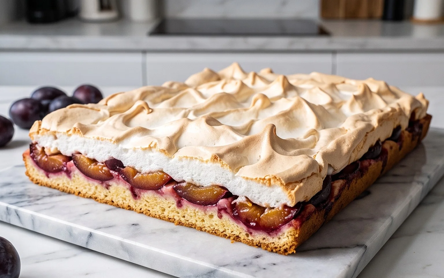 Polnischer Zwetschgenkuchen mit Baiser vom Blech